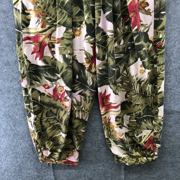 VTG Liz Claiborne Hawaiian Pants Womens M High Waisted Pleated Crop Wide Leg - Picture 4 of 10
